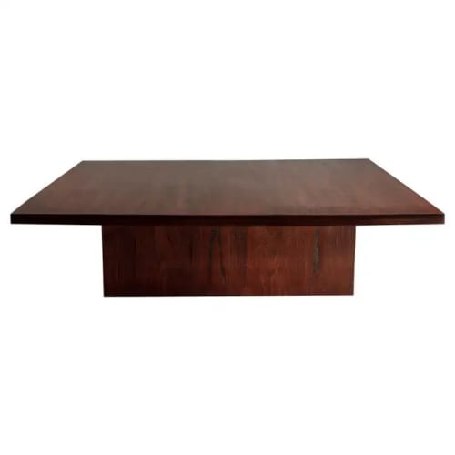 Brown Oak Square Coffee Table | Tables by Aeterna Furniture