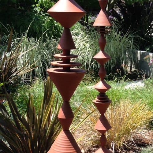 Terra Cotta Garden Cones Sculpture | Sculptures by Zuzana Licko