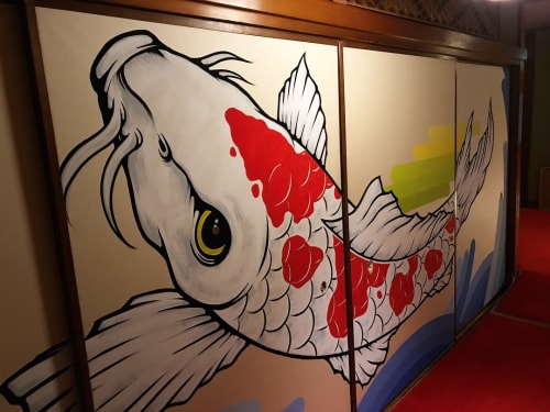 Koi fish | Murals by MOYA | Yachiyo in Kyoto