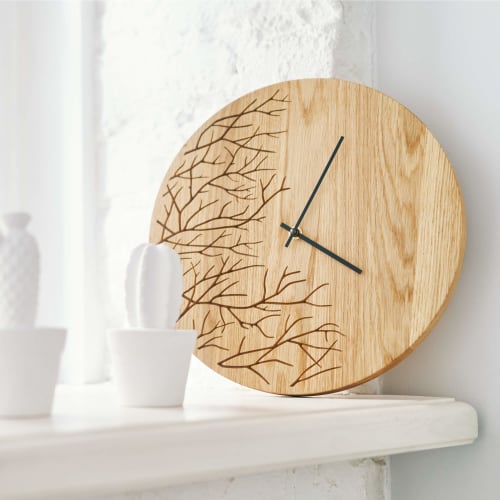 Oak Wood Wall Clock ALBERTS | Decorative Objects by DABA