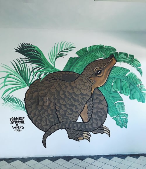 Pangolin Mural | Murals by Frankie Strand | Wildlife and Nature Protection Society (WNPS) in Sri Jayawardenepura Kotte