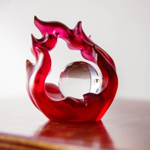 Crystal Fire Feng Shui Desk Sculpture | Sculptures by Lawrence & Scott | Lawrence & Scott in Seattle