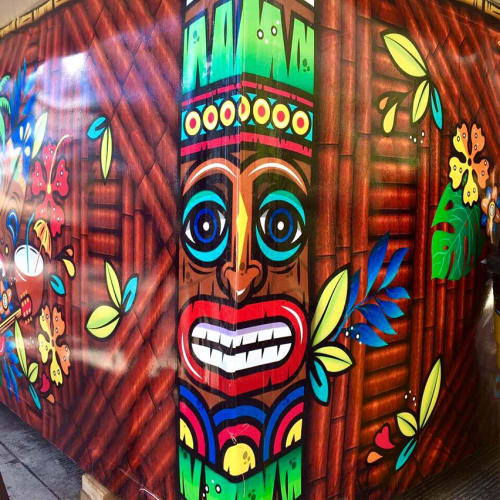 Tiki Bar Mural by Light Andrade seen at Santa Monica Latin Food ...