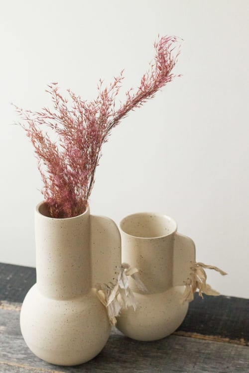 Vase with Silk - Small | Vases & Vessels by Cóte García Ceramics | Private Residence in Brooklyn