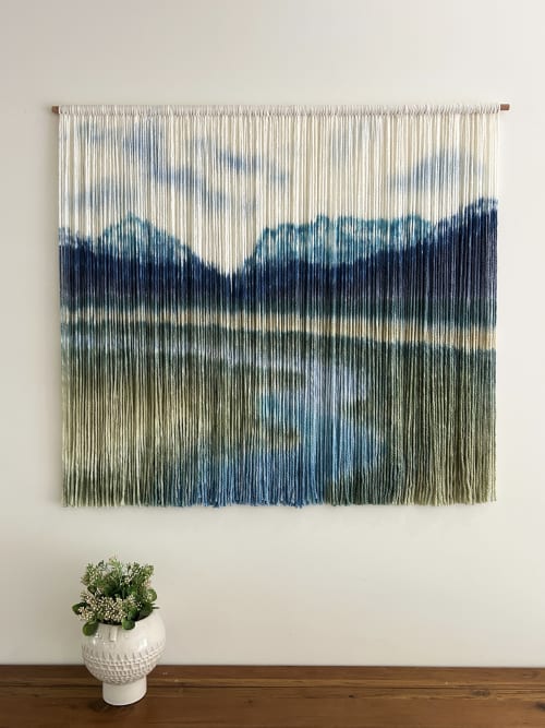 Mount Timpanogos Fiber Art Tapestry | Sleeping Princess Utah | Wall Hangings by Wallflowers Hanging Art
