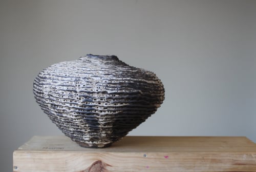 Textured vase, volcanic glaze | Vases & Vessels by Hazel Frost Ceramics