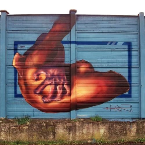 Busts of heart | Street Murals by kami mani