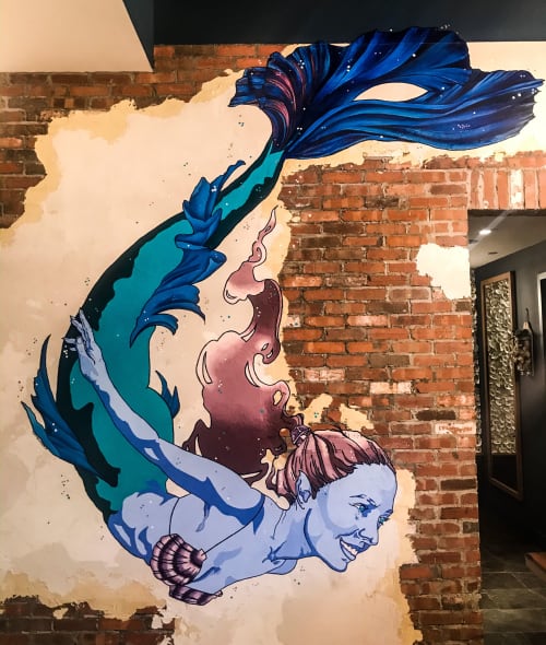 King Street Oyster Bar~ Mermaid | Murals by Chalkoholic