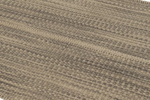 Rug & Kilim's Accent Kilim, Beige and Gray Textural Stripes | Area Rug in Rugs by Rug and Kilim
