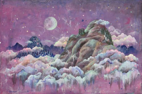 Purple Saddle Mountain | Paintings by Sarah Stivers | Red E Café in Portland