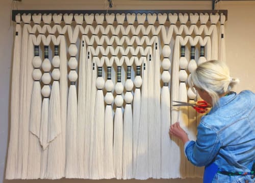 160×130 cm Boho Macrame Wall Hanging with Tassels | Tapestry in Wall Hangings by Sarmal Design