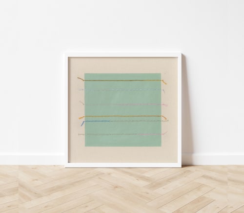 "Bright Sage" Abstract Lines Minimalist Art Print | Prints by Emily Keating Snyder