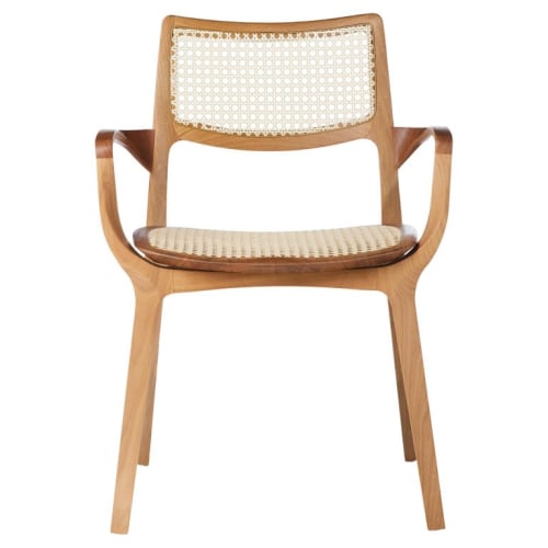 Post-Modern Style Aurora Chair in Solid Wood with Caning | Armchair in Chairs by SIMONINI