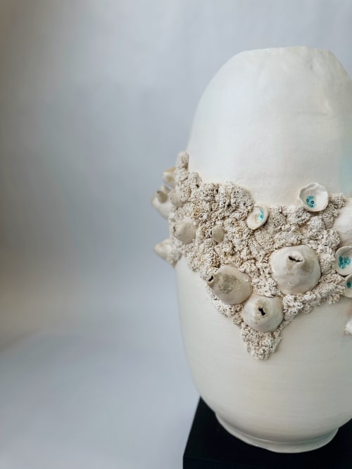 White barnacle vase | Vases & Vessels by AA Ceramics & Ligthing