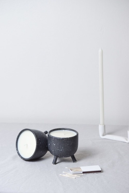 Granite Candles | Candle Holder in Decorative Objects by Stone + Sparrow Studio