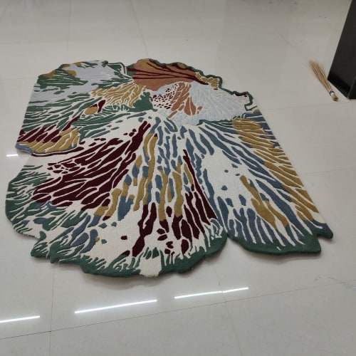 Organic Abstract Hand-Tufted Wool Rug | Area Rug in Rugs by Sitara Rugs