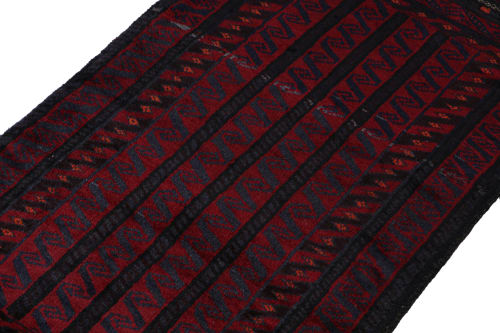 Vintage Baluch Afghan rug in Red, Blue & Black Patterns | Rugs by Rug a