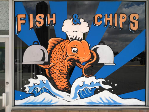 Golden | Murals by Art By David Anthony | Golden Fish & Chips in Cambridge