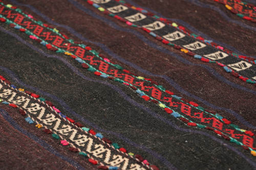 Vintage Afghan Kilim with Stripes and Geometric Patterns | Rugs by Rug and Kilim