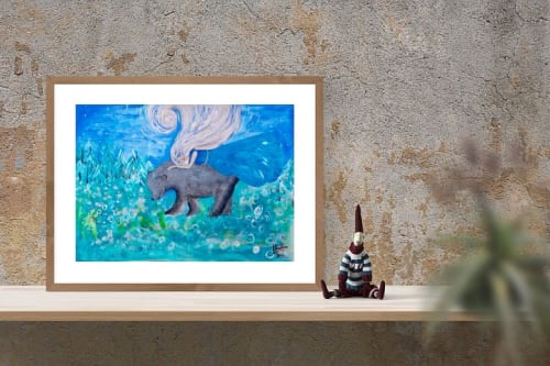 Bear Spirit Animal | Oil And Acrylic Painting in Paintings by Elena Parau