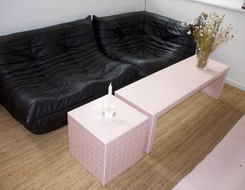 Cube Table, Matt Light Pink | Tables by IKON KØBENHAVN