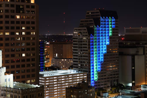 Kinetic Skyline | Public Sculptures by Bill FitzGibbons | Bank of America Plaza in San Antonio