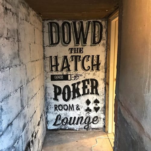 Dowd The Hatch poker room & lounge | Murals by Koval Mural by Dan Koval