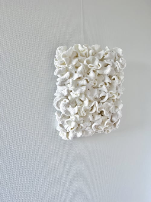 "FOLIAGE" in WHITE large tapestry macrame wall hanging | Wall Hangings by Anna Baranova Art