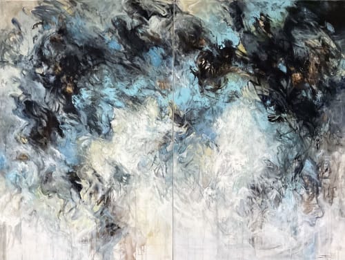 Available: On Thin Ice, diptych, 72”h x 96”w x1.5”d. | Oil And Acrylic Painting in Paintings by Jeanette Jarville, BFA Emily Carr University of Art