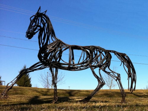 Running Black | Public Sculptures by Wendy Klemperer Art Inc | Sponder Gallery in Boca Raton