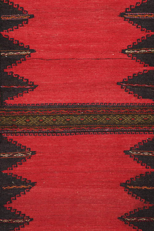 Vintage Afghan Kilim in Red with Geometric Patterns | Rugs by Rug and Kilim