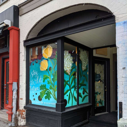 Wildflowers for the Boro - A hand painted window mural | Street Murals by Julia Prajza