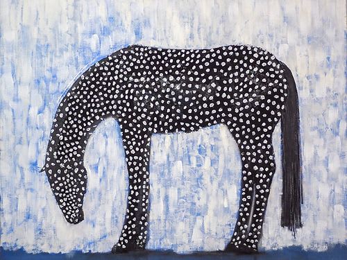 Black Horse | Oil And Acrylic Painting in Paintings by KIRSTEN KAINZ