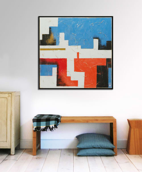 Orange Mix - Incl Frame | Paintings by Ronald H | Roxier Art Gallery in Rotterdam