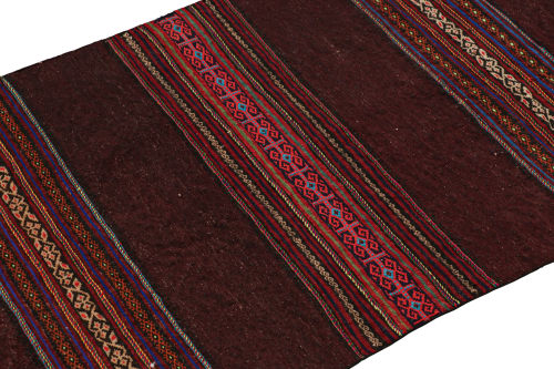 Rug & Kilim’s Contemporary Kilim Runner Rug in Burgundy | Rugs by Rug and Kilim