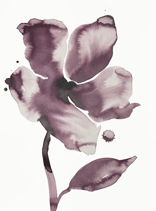 Wild Rose No. 16 : Original Ink Painting | Watercolor Painting in Paintings by Elizabeth Becker