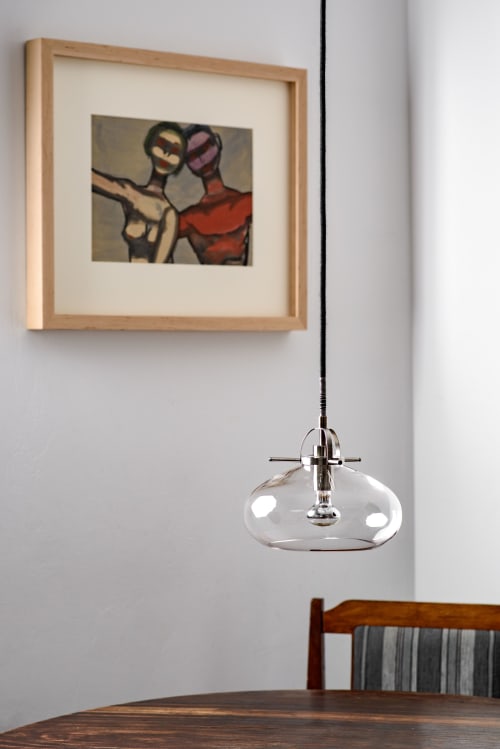 Art Deco inspired Pendant Lamp with Cotton Cable & Spring | Pendants by Szostak Atelier