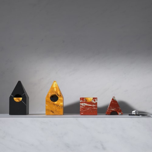 "Nostalgia" marble jewerly chest in Black and Yellow | Decorative Box in Decorative Objects by Carcino Design