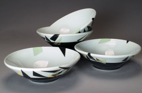 Set of Four Bowls | Decorative Bowl in Decorative Objects by Shelley Schreiber Ceramic Art