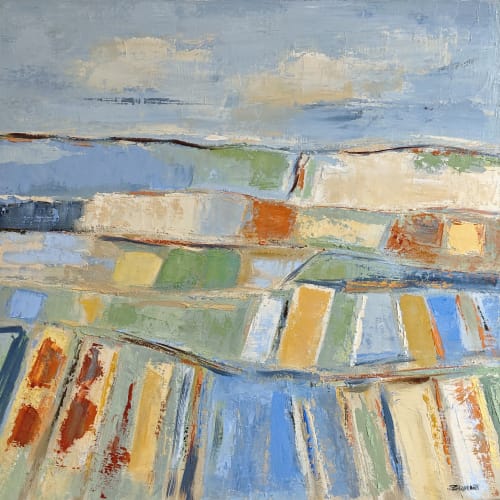 l'eveil des collines | Oil And Acrylic Painting in Paintings by Sophie DUMONT.