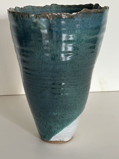 Green Tapered Vase | Vases & Vessels by Sheila Blunt