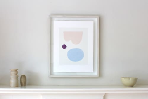 Purple Moon - original handmade silkscreen print