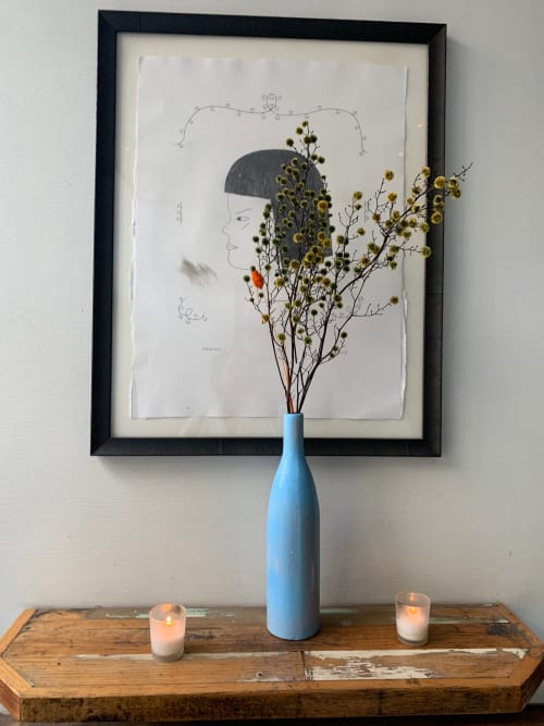 Portrait and Flower Vase | Paintings by Unknown Creator | Elsa in Brooklyn