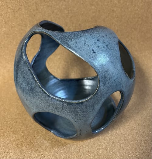 large cutout blue vessel | Vase in Vases & Vessels by Sheila Blunt