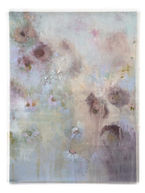 "Morning Dew" - Abstract - Floral -Framed | Mixed Media in Paintings by El Lovaas