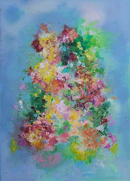 Wish you Flowers nr 10 | Canvas Painting in Paintings by Art by Geesien Postema
