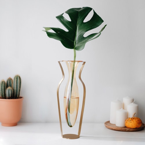 Droplet Tall Vase - Honey | Vases & Vessels by Kitbox Design