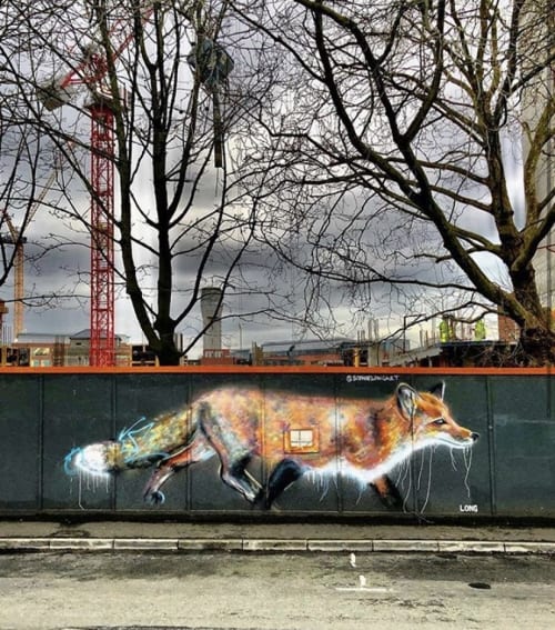 Fox Mural in Castle Park | Street Murals by Sophielongart | Castle Park in Bristol