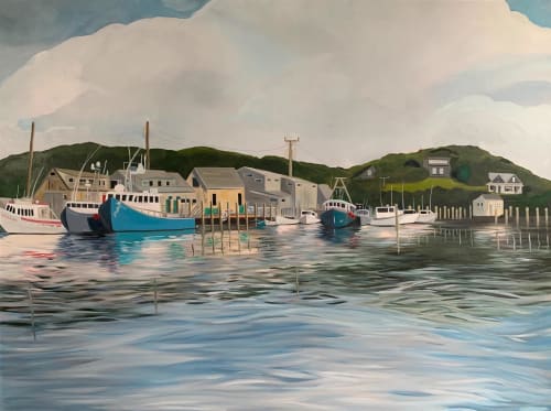 Menemsha | Oil And Acrylic Painting in Paintings by Neon Dunes by Lily Keller