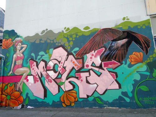 Lake Merritt Mural | Street Murals by Lindsey Millikan | International Blvd:2nd Av in Oakland